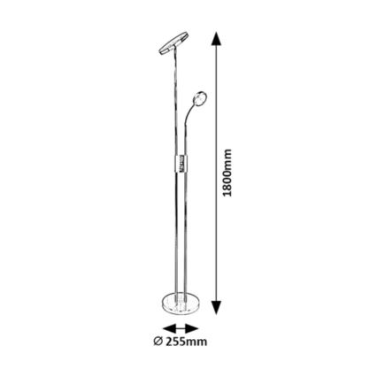 Rabalux -LED Dimmbare Stehleuchte LED/18,5W/230V + LED/4,5W schwarz