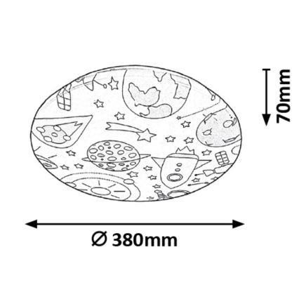 Rabalux - LED Kinder-Deckenbeleuchtung LED/24W/230V