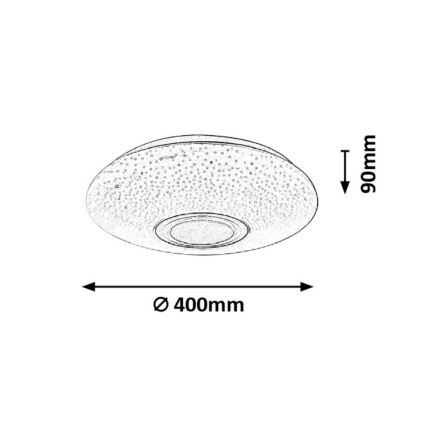 Rabalux - LED RGB dimmbares Deckenleuchte mit Lautsprecher LED/24W/230V Wi-Fi Tuya + Fernbedienung