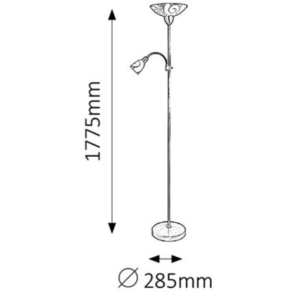 Rabalux - Stehlampe 1xE27/100W + 1xE14/40W