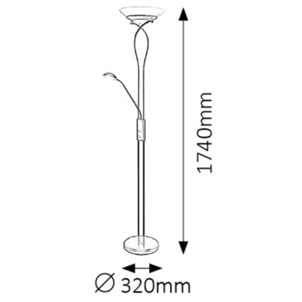 Rabalux - Stehlampe 2xE27/15W+1xG9/40W/230V schwarz