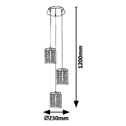 Rabalux 5044 - LED-Kronleuchter an Schnur ASTRELLA 3xLED/6W/230V