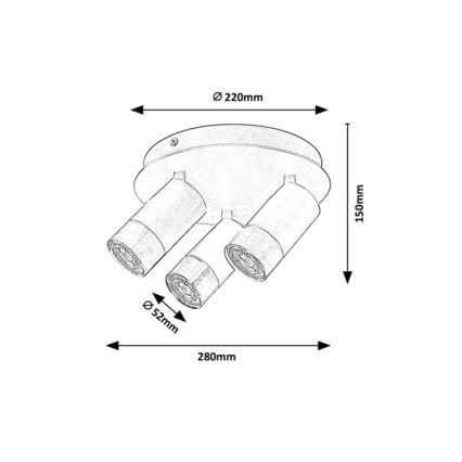 Rabalux - Strahler ZIRCON 3xGU10/5W/230V
