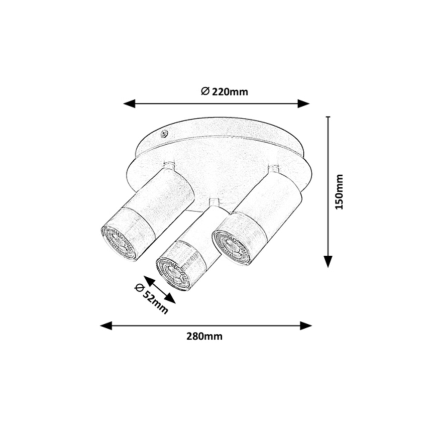 Rabalux - Strahler ZIRCON 3xGU10/5W/230V