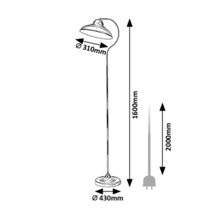 Rabalux - Bodenlampe 1xE27/60W/230V