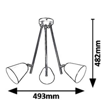 Rabalux 5376 - Kronleuchter an einer Stange ALDER 3xE14/40W/230V