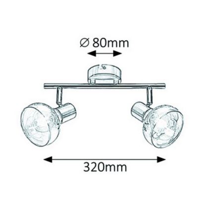 Rabalux 5547 - Spotlight HOLLY 2xE14/40W/230V gold