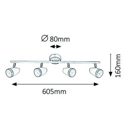 Rabalux 5567 - LED Spotlight KAREN 4xLED/4W/230V