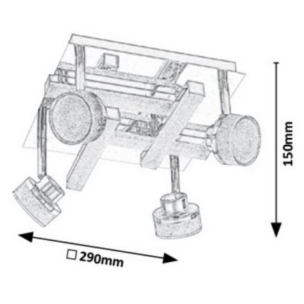 Rabalux - LED Decken-Spotlight 4xLED/5W/230V + 4xLED/3W/230V