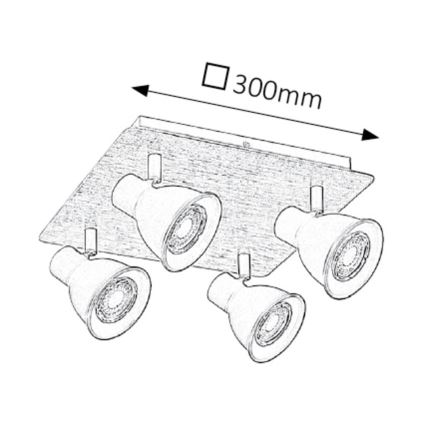 Rabalux - Spotlight 4xGU10/35W/230V