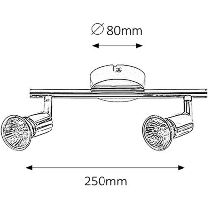 Rabalux - Spotlight 2xGU10/50W/230V