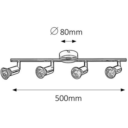 Rabalux - Spotlight 4xGU10/50W/230V