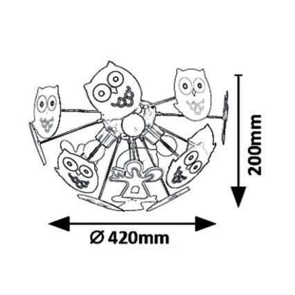 Rabalux 6389 - Kinder Deckenleuchte BIRDY 3xE14/40W/230V