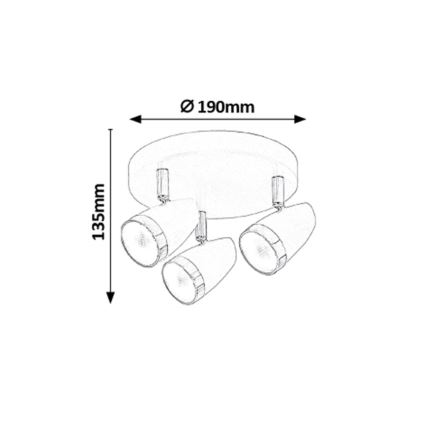 Rabalux - LED Spotlight 3xLED/4W/230V