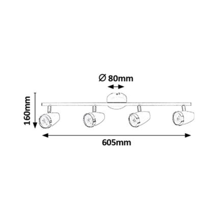 Rabalux - LED Spotlight 4xLED/4W/230V