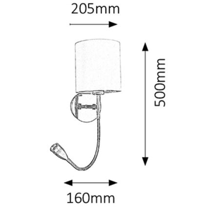 Rabalux - LED Wandleuchte 1xE27/40W+LED/3W
