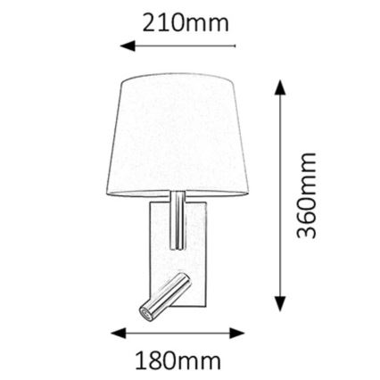 Rabalux - Wandleuchte E27/40W + LED/3W