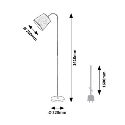 Rabalux - Bodenlampe 1xE27/25W/230V schwarz