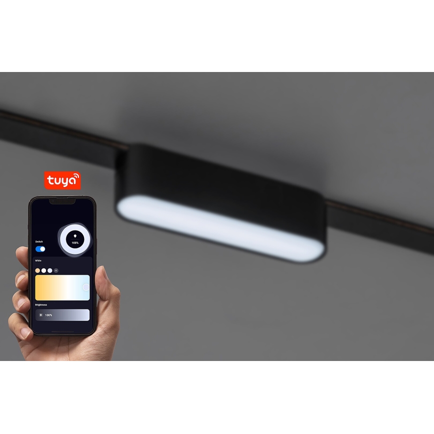 Rabalux - Dimmbare LED-Deckenleuchte für 1-Phasen-Schienensystem LED/6W/24V 2700-5500K Wi-Fi Tuya 11,5 cm schwarz