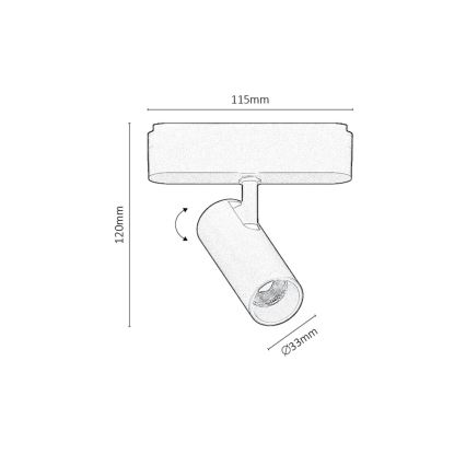 Rabalux - Dimmbarer LED-Strahler für 1-Phasen-Schienensystem LED/5W/24V 2700-5500K Wi-Fi Tuya schwarz