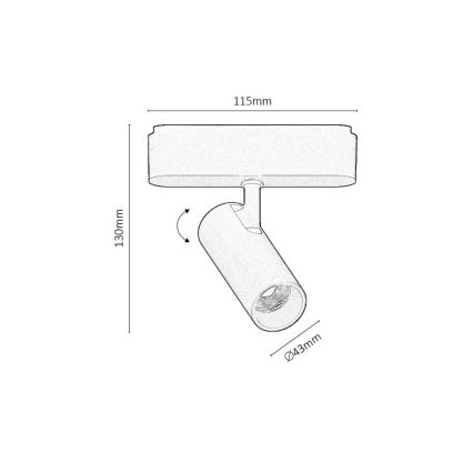 Rabalux - Dimmbarer LED-Strahler für 1-Phasen-Schienensystem LED/9W/24V 2700-5500K Wi-Fi Tuya schwarz