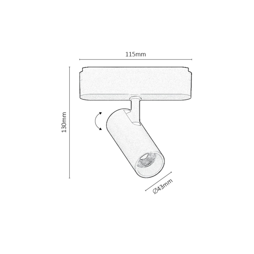 Rabalux - Dimmbarer LED-Strahler für 1-Phasen-Schienensystem LED/9W/24V 2700-5500K Wi-Fi Tuya schwarz