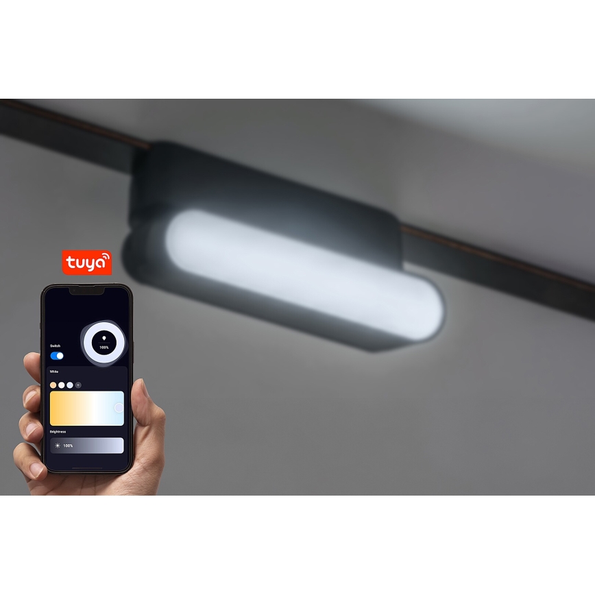 Rabalux - Dimmbare LED-Deckenleuchte für 1-Phasen-Schienensystem LED/4W/24V 2700-5500K Wi-Fi Tuya 11,5 cm schwarz