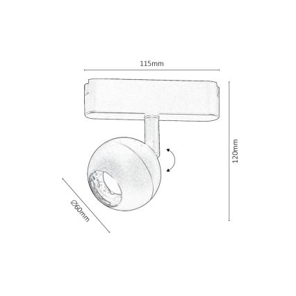 Rabalux - Dimmbarer LED-Strahler für 1-Phasen-Schienensystem LED/5W/24V 2700-5500K Wi-Fi Tuya schwarz