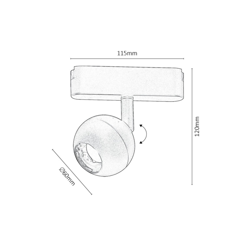 Rabalux - Dimmbarer LED-Strahler für 1-Phasen-Schienensystem LED/5W/24V 2700-5500K Wi-Fi Tuya schwarz