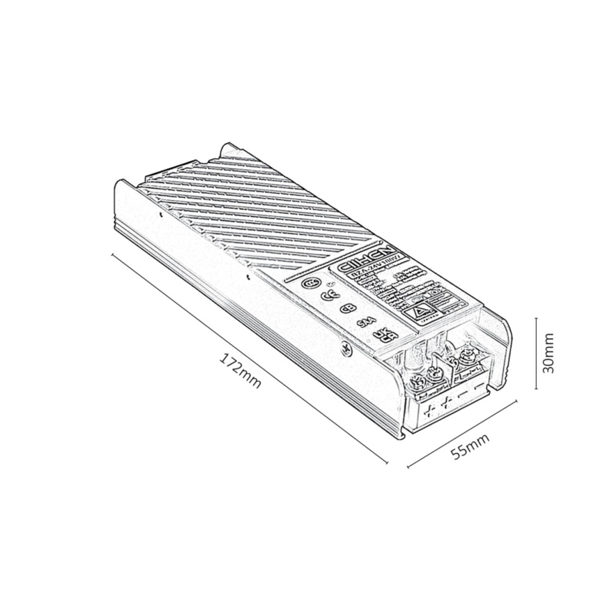 Rabalux - Einbau-Stromversorgung für Leuchten im Schienensystem 100W/24V