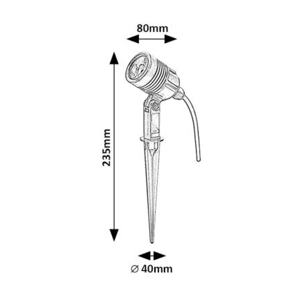 Rabalux - Outdoor-LED-Lampe LED/3W/230V IP65