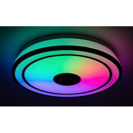 Rabalux - Dimmbare LED-RGB-Deckenleuchte mit Lautsprecher LED/24W/230V 3000-6500K + Fernbedienung