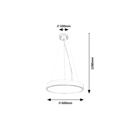 Rabalux - Dimmbare LED-Hängeleuchte an Schnur LED/60W/230V 3000-6000K schwarz + Fernbedienung