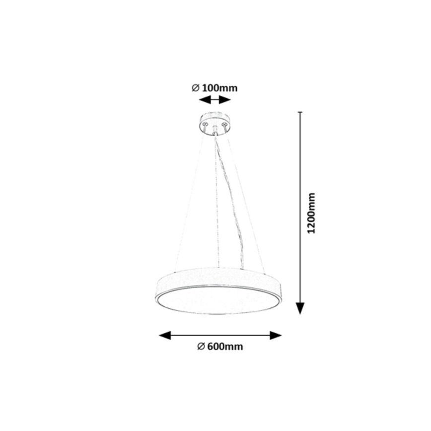 Rabalux - Dimmbare LED-Hängeleuchte an Schnur LED/60W/230V 3000-6000K schwarz + Fernbedienung