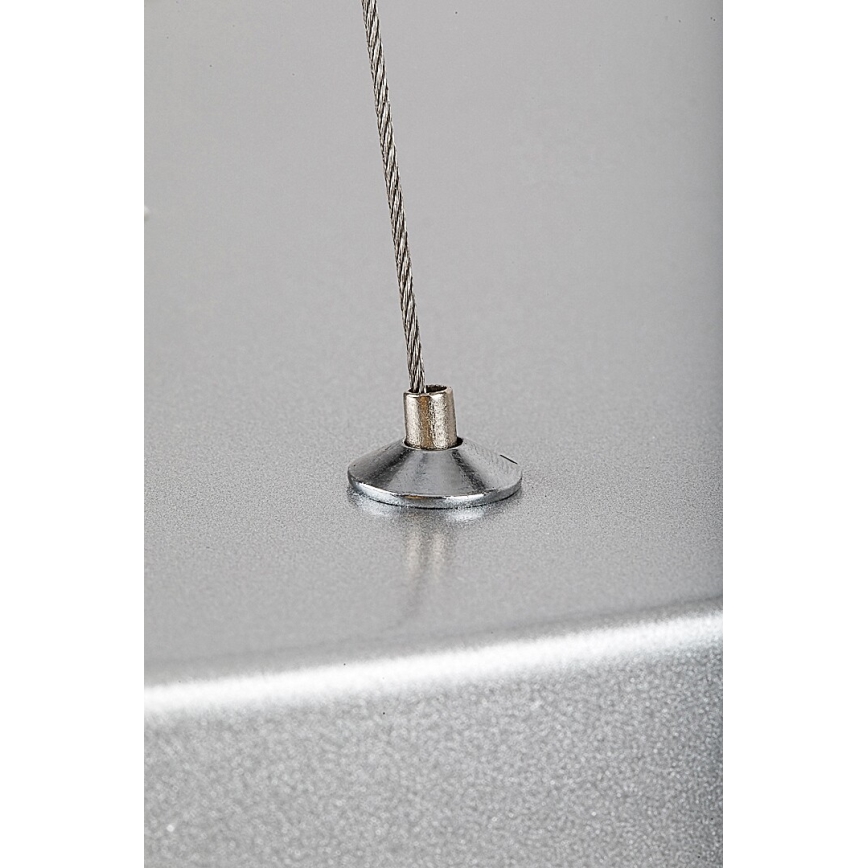 Rabalux - Dimmbare LED-Hängeleuchte an Schnur LED/60W/230V silbern 3000-6000K + Fernbedienung