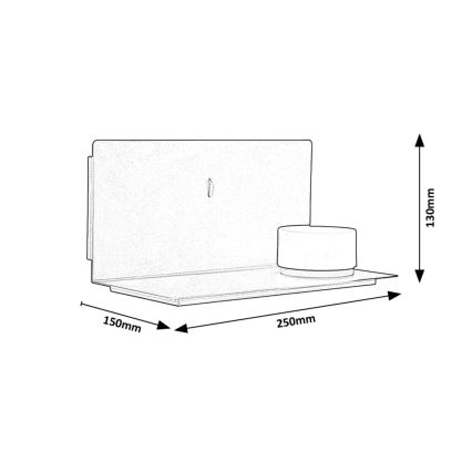 Rabalux - LED-Wandleuchte mit Ablage und USB-Anschluss LED/6W/230V 3000K