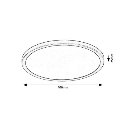 Rabalux - LED Deckenleuchte LED/36W/230V 3000/4000/6000K Ø 40 cm schwarz