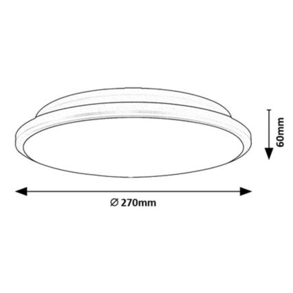 Rabalux - LED Deckenleuchte LED/18W/230V 3000K Schwarz 27 cm