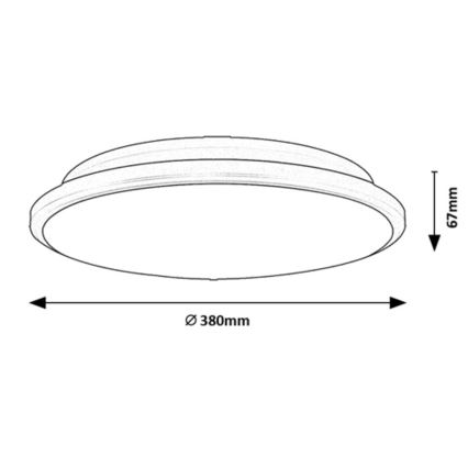 Rabalux - LED Deckenleuchte LED/24W/230V 3000K Schwarz 38 cm