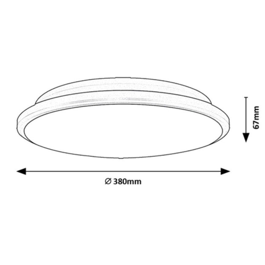 Rabalux - LED Deckenleuchte LED/24W/230V 3000K Schwarz 38 cm