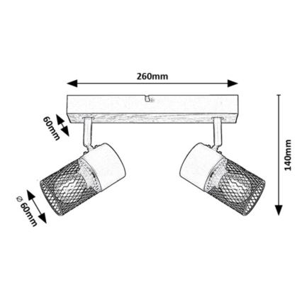 Rabalux - Strahler 2xE14/40W/230V Eiche