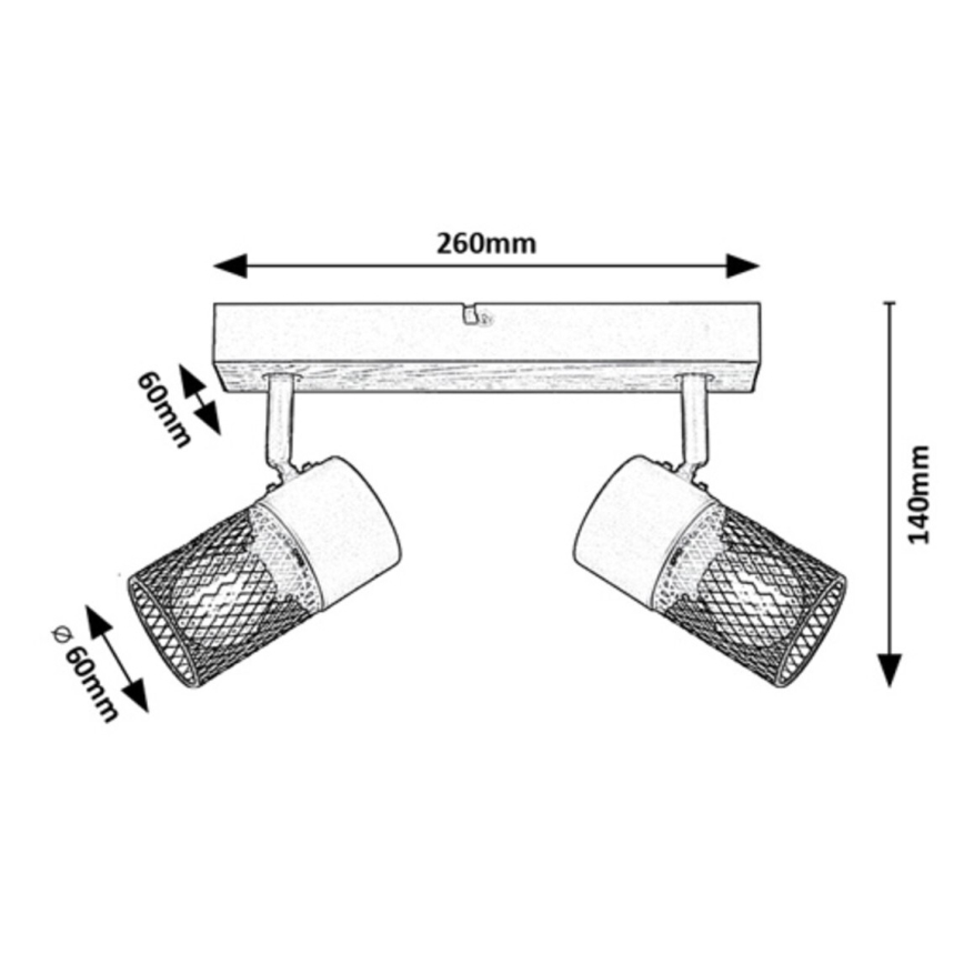 Rabalux - Strahler 2xE14/40W/230V Eiche