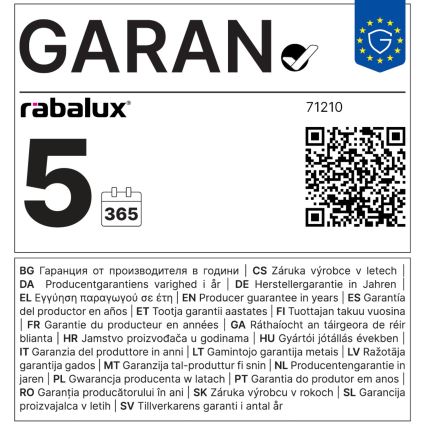 Rabalux - LED-Deckenleuchte LED/7W/230V 3000K d 12 cm schwarz