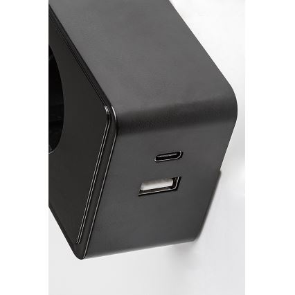 Rabalux - Dimmbare LED-Wandleuchte LED/4W/230V mit USB-Port für Steckdose 3000/4000/6000K schwarz