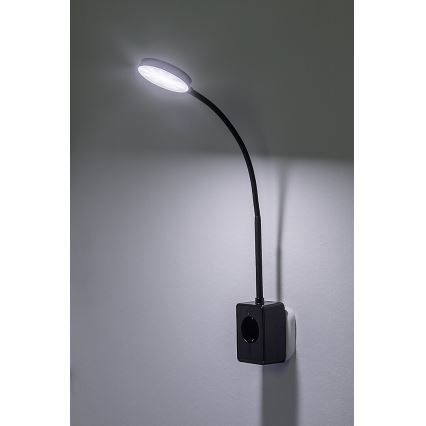 Rabalux - LED-dimmbare Wandleuchte LED/4W/230V mit USB-Anschluss für die Steckdose schwarz