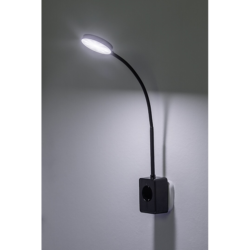 Rabalux - LED-dimmbare Wandleuchte LED/4W/230V mit USB-Anschluss für die Steckdose schwarz