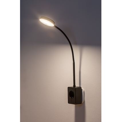 Rabalux - LED-dimmbare Wandleuchte LED/4W/230V mit USB-Anschluss für die Steckdose schwarz