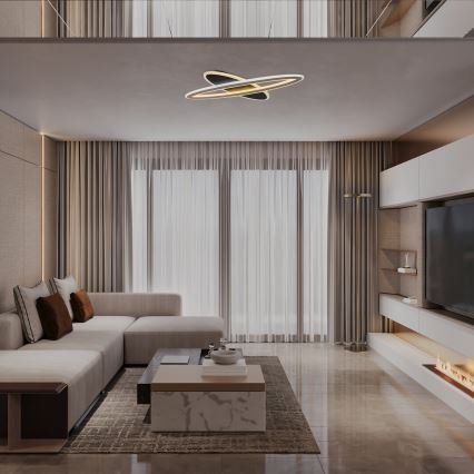 Rabalux - Dimmbare LED-Deckenleuchte LED/70W/230V 3000/4000/6000K schwarz + Fernbedienung Ø 70 cm