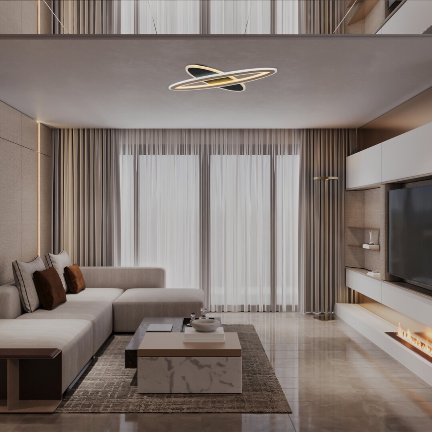 Rabalux - Dimmbare LED-Deckenleuchte LED/70W/230V 3000/4000/6000K schwarz + Fernbedienung Ø 70 cm