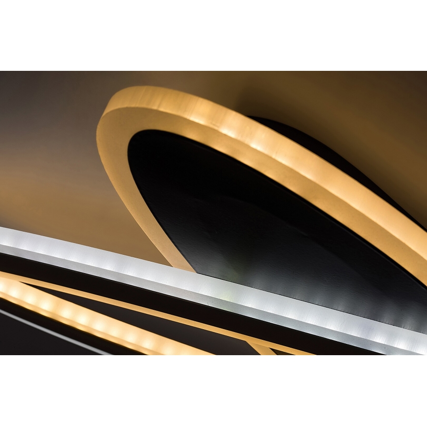 Rabalux - Dimmbare LED-Deckenleuchte LED/70W/230V 3000/4000/6000K schwarz + Fernbedienung Ø 70 cm